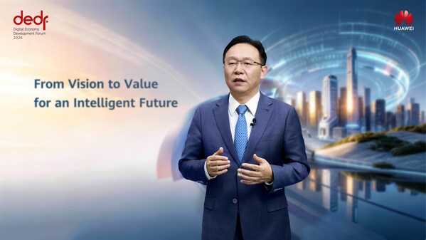 David Wang, Huawei's Executive Director of the Board, delivering the opening speech for the 4th Digital Economy Development Forum
